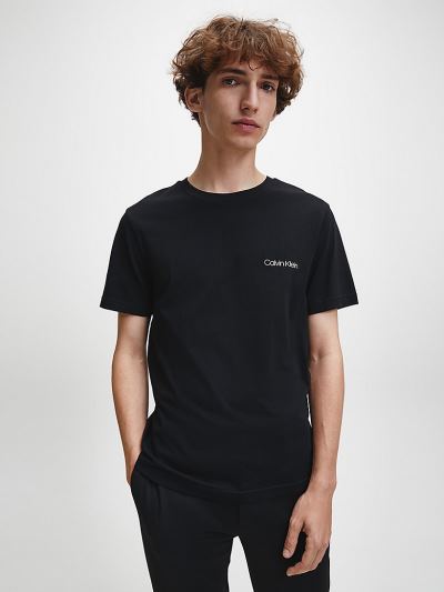 Calvin Klein Ruhák HU050566 | Calvin Klein Logo Férfi Póló Fekete
